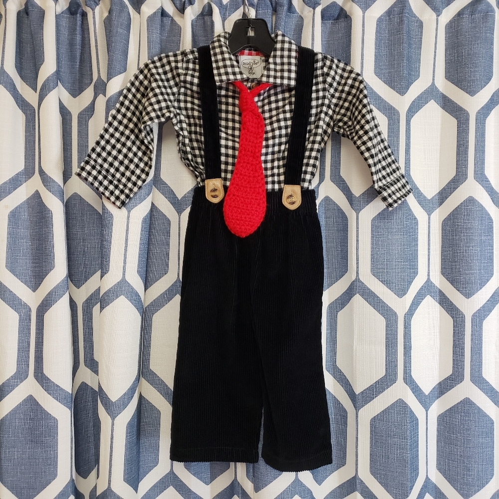 Mud Pie Boys 3 Piece Set Corduroy with Suspenders